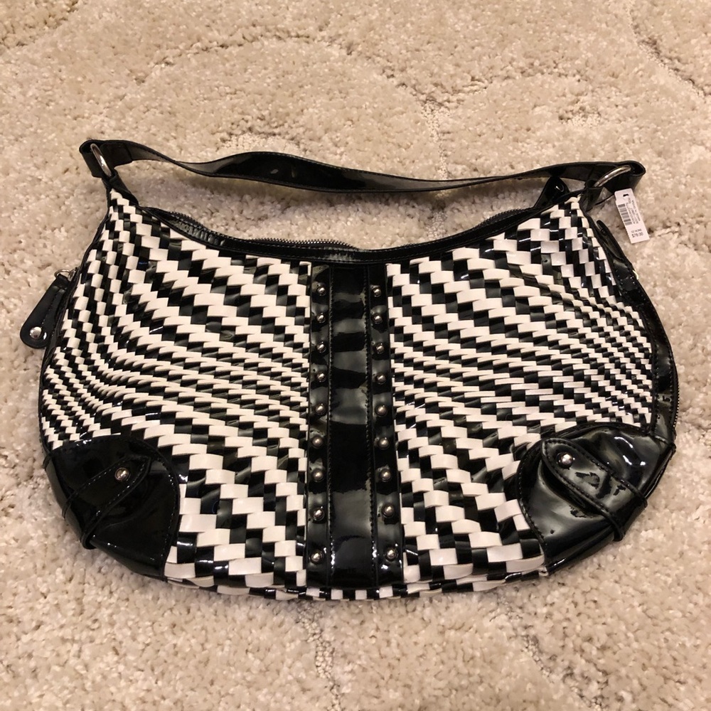 White House Black Market black and white purse NWT